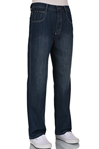 Men RURACO Relaxed Straight Wide Leg Jeans 28-38