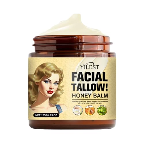 Vivipop Tallow and Honey Balm - Beef Tallow for Skin 4OZ 2025 Natural Tallow Face Moisturizer for Cracked Dry Skin Organic Hydrating Deeply Moisturizing Beef Tallow Cream for Face & Body Skin Care