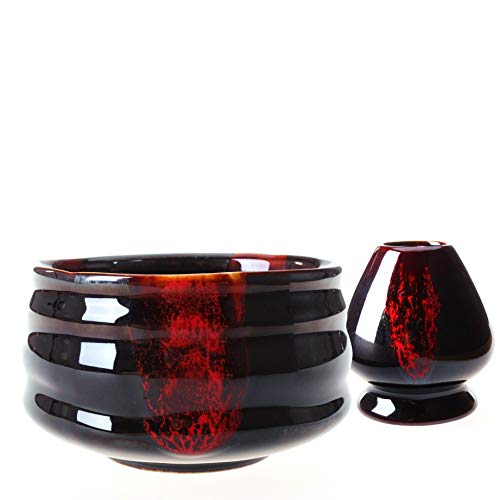 Goodwei Matcha Bol pour cérémonie de thé japonaise 430 ml (avec porte-balai)