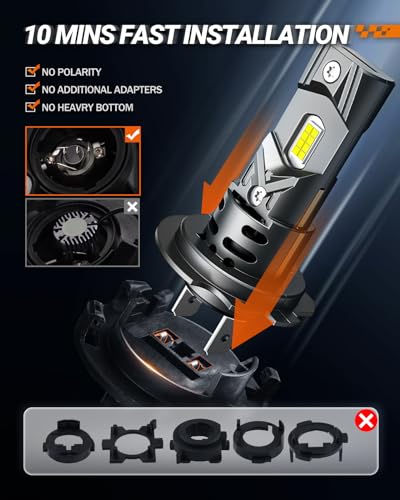 SEALIGHT H7 Bulbs 60000LM for ATVs & Powersports, 2024 Version, 60000LM Brighteness Wireless Fog Lights Easy Installation 10 Years Lifespan Daytime Running Lamp Modules- Pack of 2