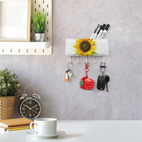 Soporte para llaves de girasol con 5 ganchos metálicos para pared de pasillo 8