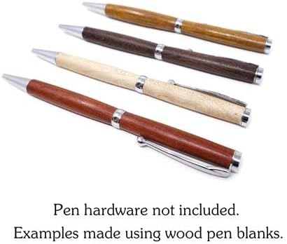 Miniatura 8 de Paquete de 24 suministros de torneado de pluma de madera exótica, manualidades de pluma de bricolaje madera de sangre, ébano mexicano, jatoba, arce