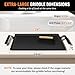 Universal Large Carbon Steel Griddle for Outdoor Gas Grill, Induction, Gas/Electric Stove, and Oven, Double Burner Griddle Comes with Grill Press, Pre-seasoned Nitride Coating Process