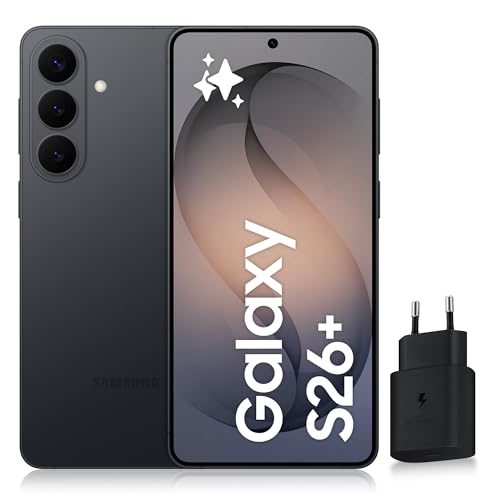 Samsung Galaxy S26+, Smartphone Android 5G avec Galaxy AI, 512 Go, Chargeur Secteur Rapide 25W Inclus, Smartphone déverrouillé, Noir, Version FR