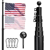 TOCRETOARE Heavy Duty Telescoping Flag Pole, 25FT 12 Gauge Extra Thick Aluminum Flagpole Kit Upgrade Ball Plunger Lock, 100MPH Wind Tested, Includes 3x5 American Flag, for Outside House In Ground