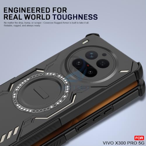 Image of AESTMO Back Case Cover for Vivo X300 Pro 5G | Magnetic Case with Built-in Metal Ring | Compatible with MagSafe Accessories | Shockproof Hybrid (PC + TPU, Black)