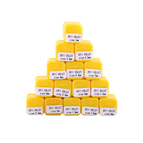 15Pcs ER11 Spannzangen Set Spannzangenfutter für CNC Graviermaschine & Fräswerkzeug - feine Verarbeitung, gute Elastizität, hohe Präzision