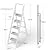 SOLADDER 5 Step Ladder, Folding Step Stool, Lightweight Aluminum Silver Foldable Ladder for 10 Foot High Ceiling with Anti-Slip Wide Sturdy Pedal and Handgrip, Multi-Use for Home (330 lbs Capacity) 1