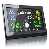 Starten Sie mit der Wetterstation gut gelaunt in den Tag. Lassen Sie sich von der Weckfunktion munter machen und checken Sie wichtige Wetterdaten auf dem großen LCD-Farbdisplay. Ihnen werden u.a. die Luftfeuchtigkeit, der Luftdruck, die Innen- und Außentemperatur sowie die Wetterentwicklung (Trends) angezeigt. Übrigens: das Display lässt sich auch aus seitlichem Blickwinkel gut ablesen. | 303530