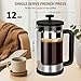 RAINBEAN 2 Cups Cafetiere Coffee Press, French Press Coffee Maker, Small Cafetiere with 3 Level Stainless Steel Filter, Heat Resistant Borosilicate Glass, Coffee Brewer Tea Press,0.35 L / 12 oz