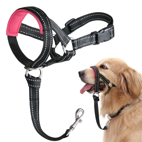 BARKLESS Dog Head Collar, No Pull Head Halter with Soft Padding, Reflective Soft Padded Snout...