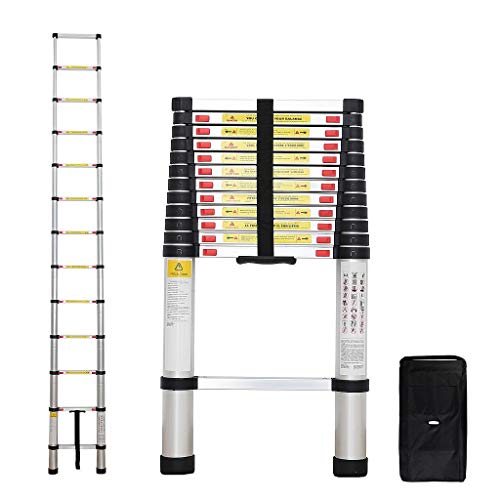 Preisvergleich Produktbild Sotech - Klappleiter, Teleskopleiter, 3,8 Meter, GRATIS Tragetasche, EN 131, Maximale Belastbarkeit: 150 kg, Standard / Zertifizierung: EN131