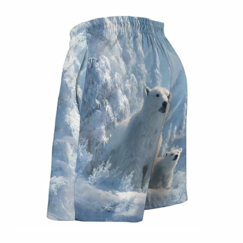 White Bear Family Mens Swim Trunks Quick Dry Board Shorts Beach Swimwear Bathing Suits4