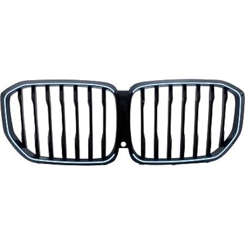 Calandre noire brillante au design dynamique avec reflets laqués profonds