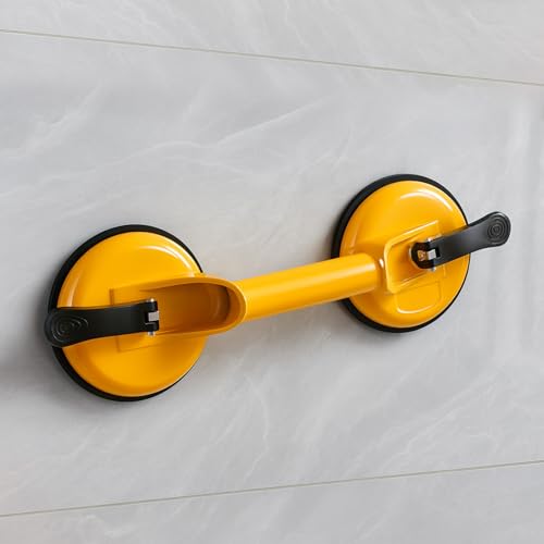 KVNTOOLS 2 Pack Glass Suction Cup Heavy Duty Aluminum Vacuum Plate Handle Holder Heavy Duty Glass Lifter/Tile Suction Cup Lifter/Moving Glass/Lift Pads (Aluminum, Yellow) (Yellow) by KVNTOOLS - Image 4