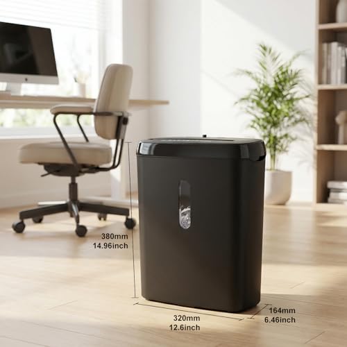 Image of Paper Shredder for Home,10-Sheet Strip Cut,12 L Basket,P-2 Security Level,Shred CD & Credit Card Shredders for Home Use