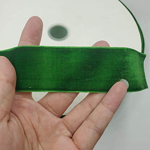 Image of 10 Yards Velvet Ribbon Spool(Green, 1 1 /2 inch)
