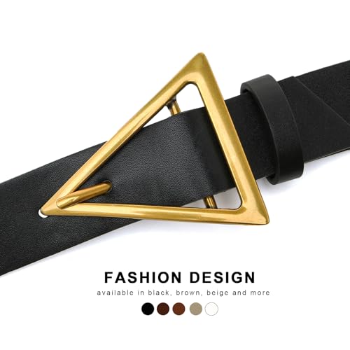 HOTWILL Belts for Women Jeans Dress Fashion Wide Waist Belt with Bronze Triangle Buckle4