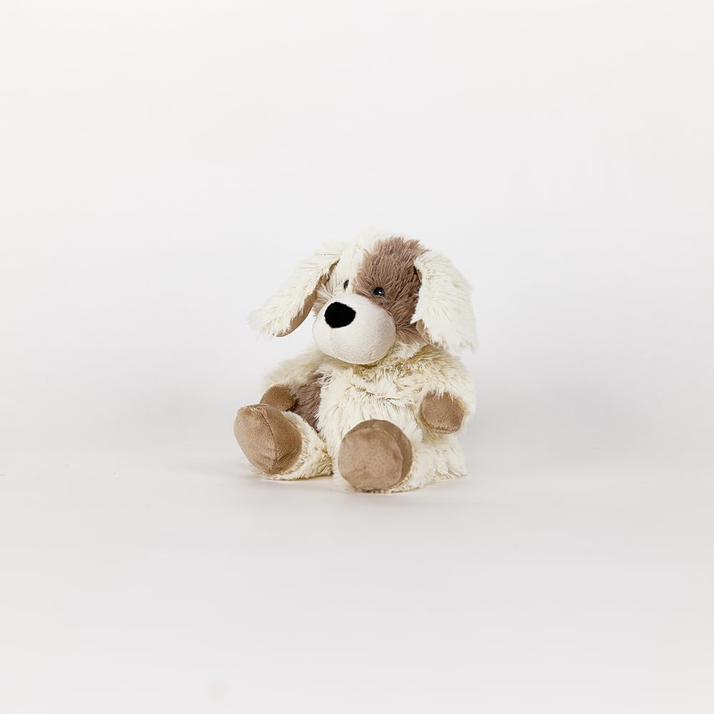 Warmies Welpe, Plüsch, Minigröße, mikrowellengeeignetes und beschwertes Kuscheltier gegen Angstzustände, zum Kühlen im Gefrierschrank oder Aufwärmen in der Mikrowelle, Wärmekissen für Heizkissen