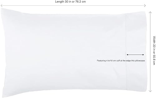 Miniatura 3 de -Juego de 4 fundas de almohada de percal 100% algodón, fundas de almohada lujosas y sedosas súper suaves, ligeras y sedosas tamaño Queen, tamaño