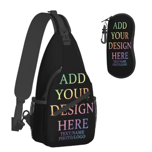 Custom Sling Backpack Personalized Crossbody Sling Bags Leisure Sports Outdoor Custom Bag for Women Men Backpack Optional Color Add Your Name Logo Text or Image Here