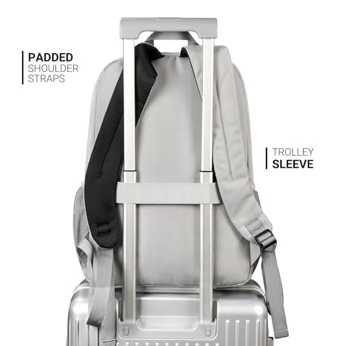 Image of ZORFIN 26L Backpack for College, and Travel: Water Resistant Bookbag - Grey