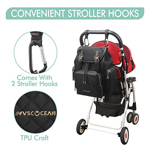 Mvscocean Diaper Bag Backpack,Quilted Diaper Backpack With Usb Charging Port & Stroller Hook,Diaper Bags For Baby Boys Girls (Black) #TOP4