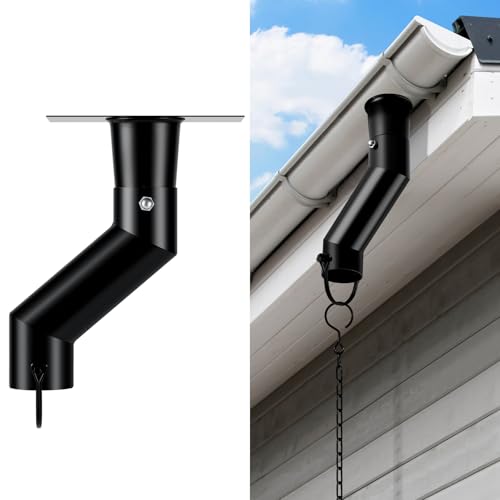 Tfro & Cile Rain Chain Gutter Adapter Black Installation Suit for Gutter Downspout Outlet