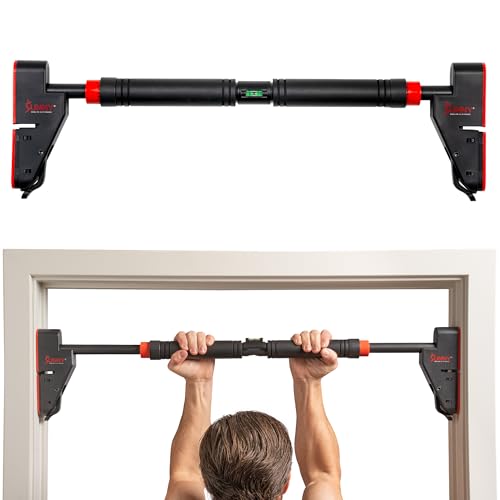 Sunny Health & Fitness Doorway Pull Up Bar Adjustable Length No-Screw Lock Anti-Rotation Home Gym Pull Up Bar Station - NO. 109
