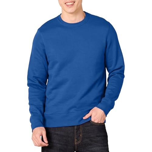 Amazon Essentials Mens Crewneck Fleece Sweatshirt with Ribbing (Available in Big & Tall) Blue Heather Small