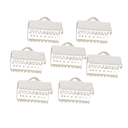 HAPINARY Metal Horse Clip Jewelry DIY Accessories Plated Ribbon Ends Fastener Clasps Textured Crimp End Clamps for Jewelry Making