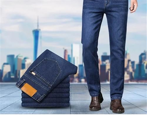 Men's Large Size Business Casual Stretch Trousers Classic Denim Loose Straight Jeans2