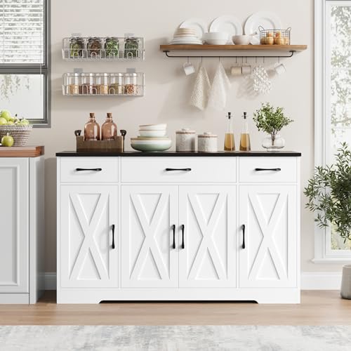 Hostack Buffet Sideboard Cabinet With Drawers thumb #1