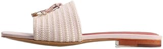 JAMPOL Los Deslizadores al Aire Libre de Cuero de 2022 Mujeres del Verano Forman Las Sandalias Planas versátiles de Las Vacaciones del Ocio de la Moda (Color : Pink, Size : 35)