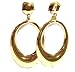 Clip on Earrings Gold Tone Clip Earrings Oval Hoop Earrings