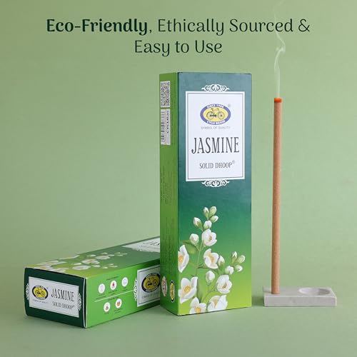 Image of Cycle Pure Jasmine Bambooless Solid Dhoop Sticks | Soothing & Floral Aroma | Long-Lasting & Eco-Friendly | 50 Sticks + Free Holder