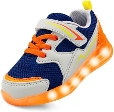 YESKIS Toddler Boys Girls Light Up Shoes LED Flashing Lightweight...
