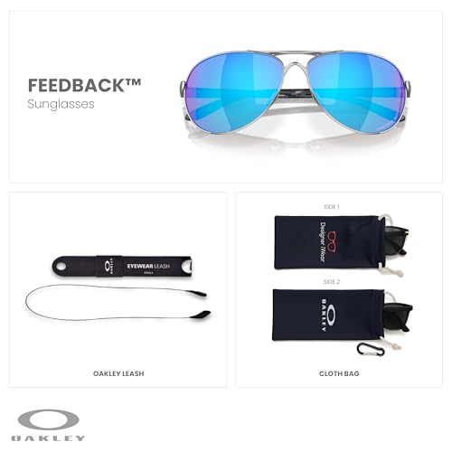OAKLEY Feedback OO4079 Sunglasses For WoMen+ Bundle Accessory Leash Kit, Microfiber Pouch2