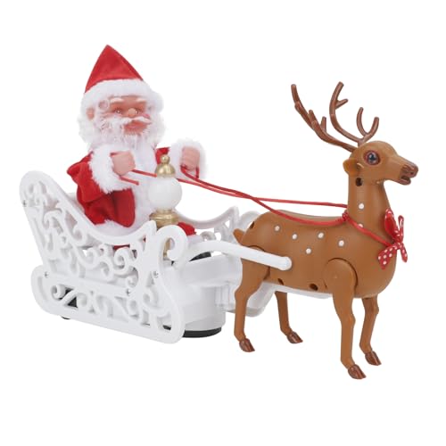 Elektrische Laufender Rentier Santa mit Musik,Elektrische Elche ziehen...