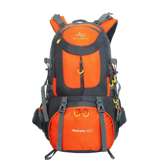 BOZEVON Nylon Sac à dos de randonnée - 40L / 50L / 60L Homme Femme Sport Trekking Voyage Camping, Orange, 50L