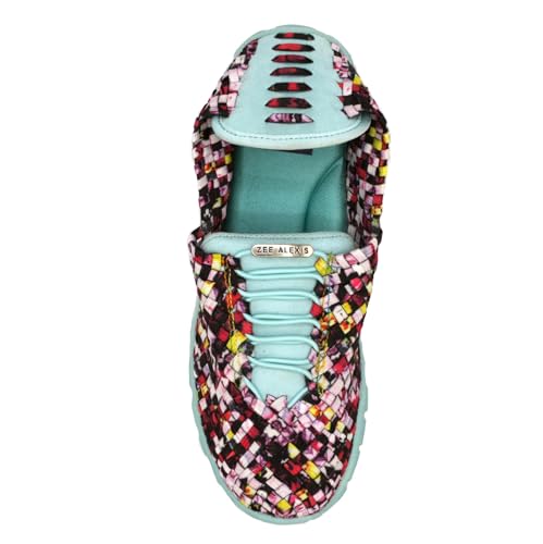 Image of Zee Alexis Women's Danielle Breathable Lightweight Flexible Casual Comfortable Slip-On No-Tie Elastic Laces Woven Sneakers