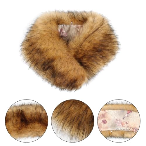 Women's Faux Fur Collar Scarf Wrap Winter Neck Warmer Plush Scarf Wrap - Stay Warm and Stylish, 22.4 x 3.7 Inches4