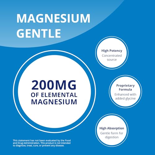 CanPrev Magnesium Bis-Glycinate Gentle 200mg, 120 V-Caps 120-Day Supply - Pure Elemental Magnesium Supplement, Supports Bone and Muscle Function, Gentle on Stomach, Perfect for Daily Magnesium Needs