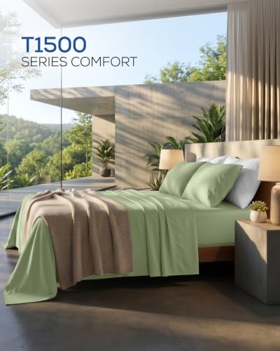 Image of Utopia Bedding Queen Sheet Set 4 Piece Soft Sheets - Sage