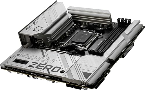 Image of MSI B650M Project Zero Gaming Motherboard (AMD Ryzen 9000 /8000 /7000 Series Processors, AM5, DDR5, PCIe 4.0, M.2 Slots, SATA 6Gb /s, USB 3.2 Gen 2, HDMI /DP, Wi-Fi 6E, Bluetooth 5.3, 2.5Gbps LAN, mATX)