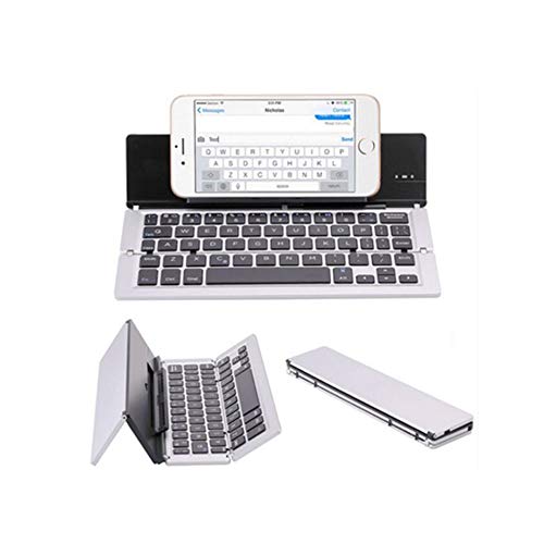 Booxi Geyes Dreifach Faltbare Bluetooth-Tastatur – Ultraflach, Kabellos, Mit Ständer Für Tablet & Smartphone
