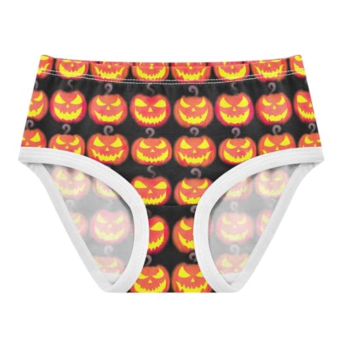 Girls Underwear Toddler 2t Cotton Panties for Girl Colorful Briefs Kids Undies Glowing Orange Pumpkin Faces