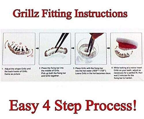 18K 2 Tone Gold Plated Cz Cluster Custom Slugs Top Bottom Grillz Fangs Mouth Teeth Grills Set - Grillz, Teeth Cap, Iced Out Grillz #TOP1