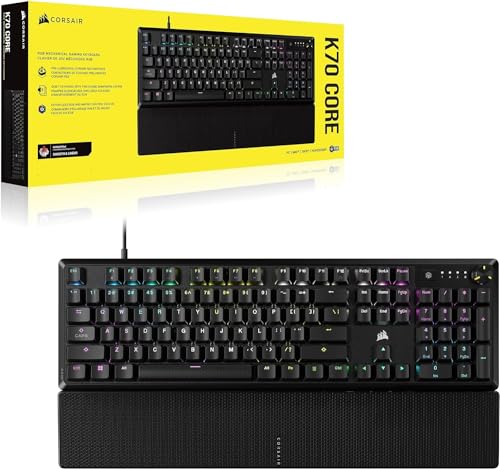 K70 Core RGB Tastiera Meccanica di Gioco con Poggiatempo - Tasti lineari pre-lubrificati MLX Red - Ammortamento del Suono - Compatibile con iCUE - AZERTY FR Layout - Nero - Tastiera gaming - Immagine 7