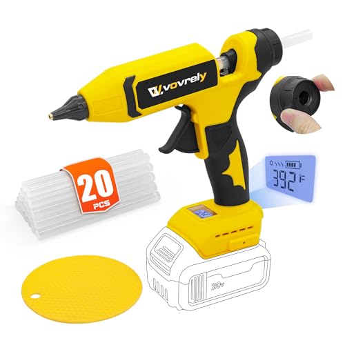 110W Cordless Hot Glue Gun for DeWalt 20V MAX Battery (Tool Only) Electric Power Full Size Glue Gun with 20PCS Glue Sticks Heavy Duty Glue Gun for Arts & Crafts Festival DIY Home Decor Repairs
